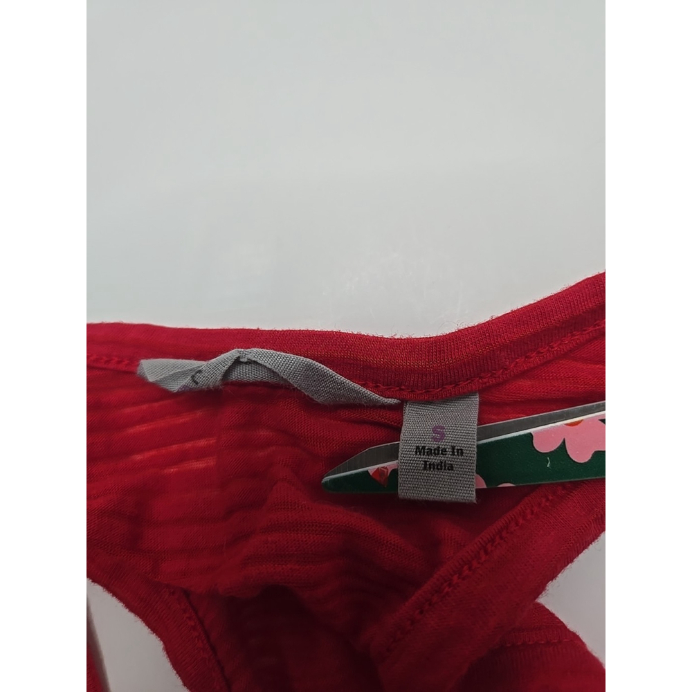 Athleta Small Racerback Tank Top Semi Sheer Red Athleisure Activewear - Picture 3 of 8